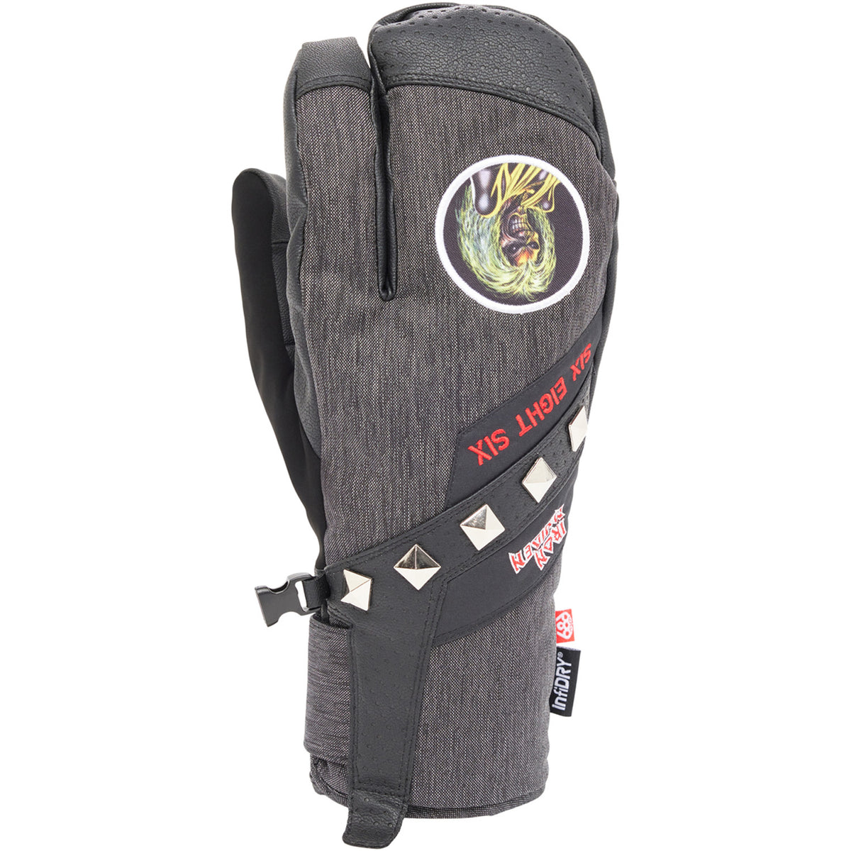 686 Hawkeye Trigger Mittens Iron Maiden Black Denim