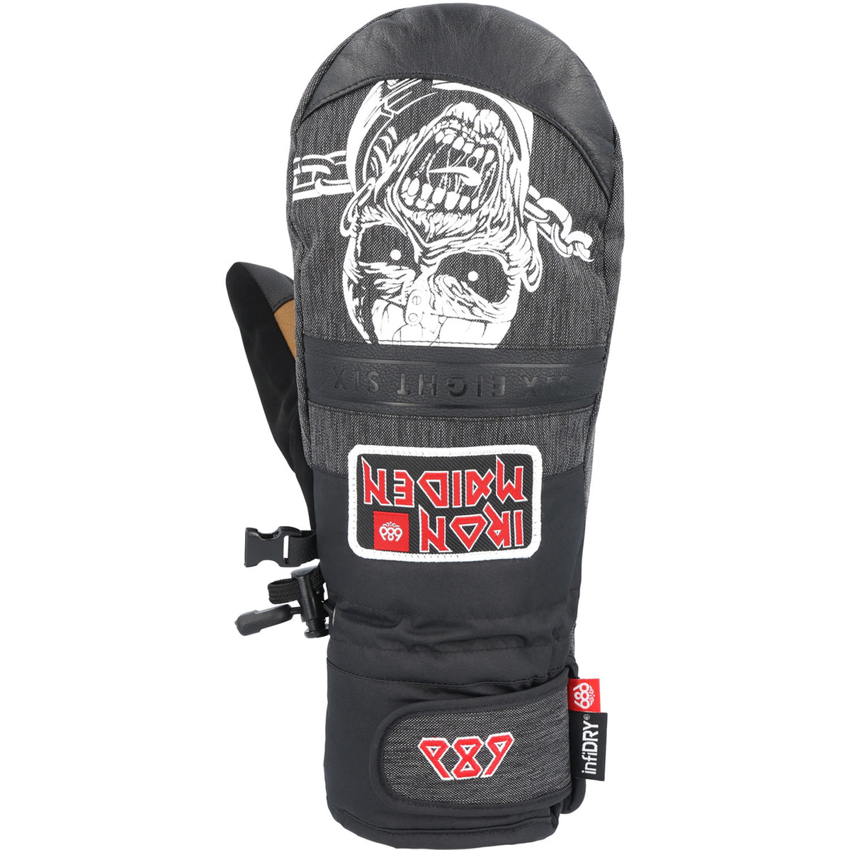 686 Infiloft Recon Mittens Iron Maiden Black Denim