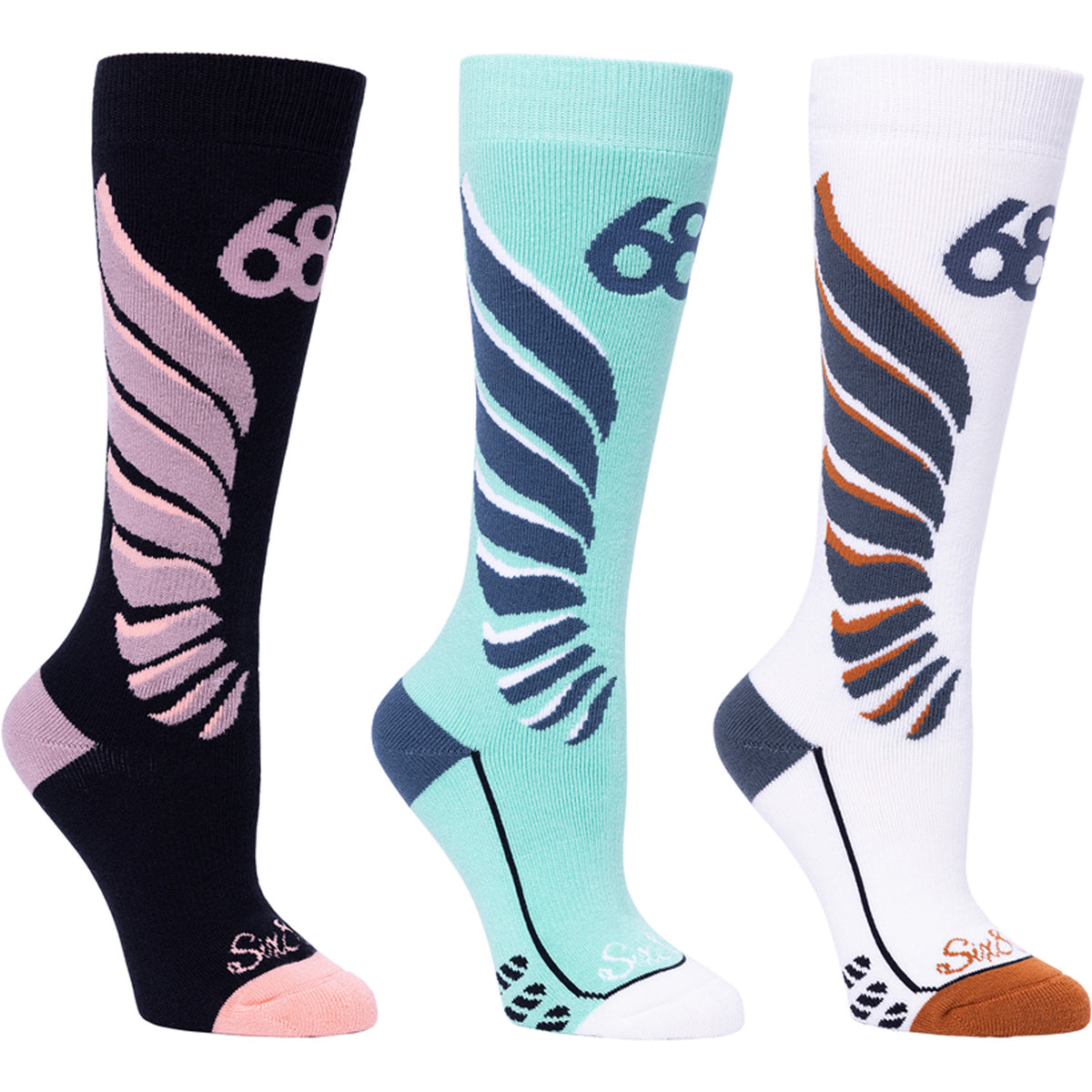 686 Libtert'a 3-Pack Snowboard Socks - Women's Assorted
