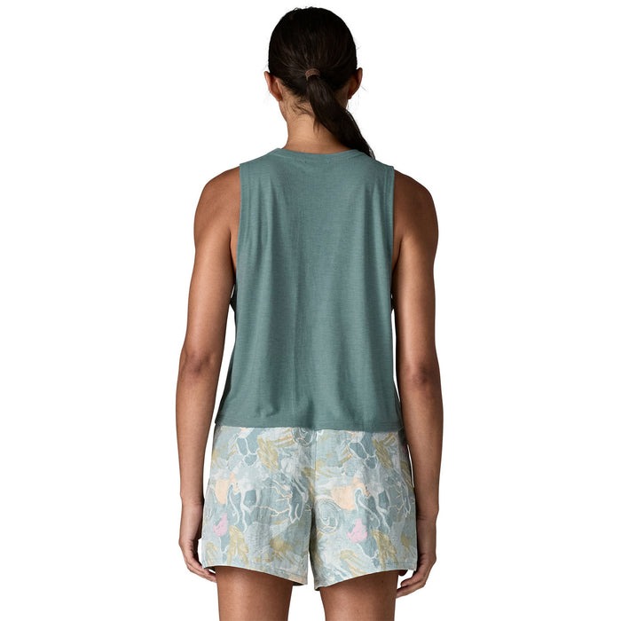 Patagonia Cap Cool Trail Cropped Tank Top - Women's Blue Sage