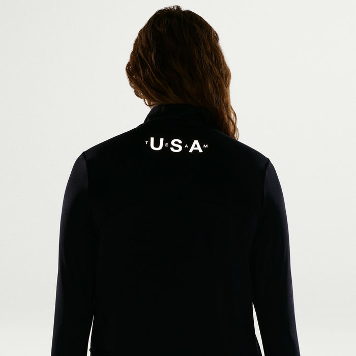 Nike United States Olympic Team Swift Element 1/4 Zip Top - Women's Obsidian/Reflective Silver