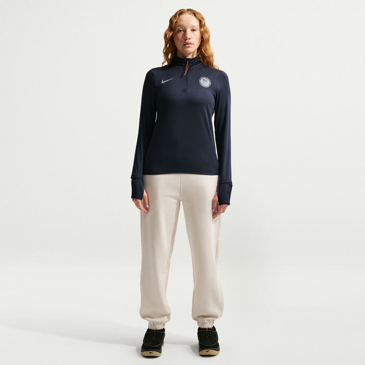Nike United States Olympic Team Swift Element 1/4 Zip Top - Women's Obsidian/Reflective Silver