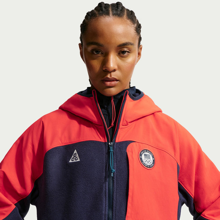 Nike ACG x United States Olympic Team Jacket - Women's Obsidian/Chile Red/Obsidian/Summit White
