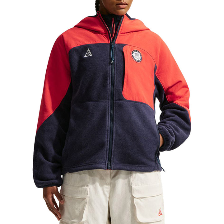 Nike ACG x United States Olympic Team Jacket - Women's Obsidian/Chile Red/Obsidian/Summit White