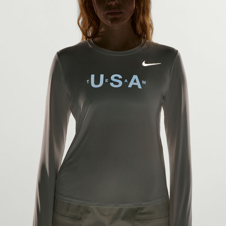 Nike Team USA One Long-Sleeve T-Shirt - Women's Summit White/Reflective Silver