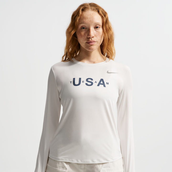 Nike Team USA One Long-Sleeve T-Shirt - Women's Summit White/Reflective Silver