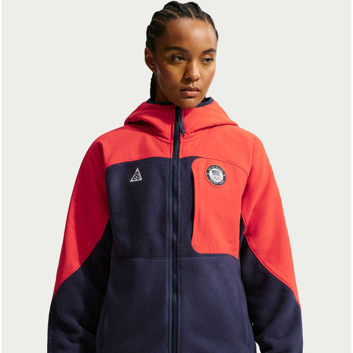 Nike ACG x United States Olympic Team Jacket - Women's Obsidian/Chile Red/Obsidian/Summit White