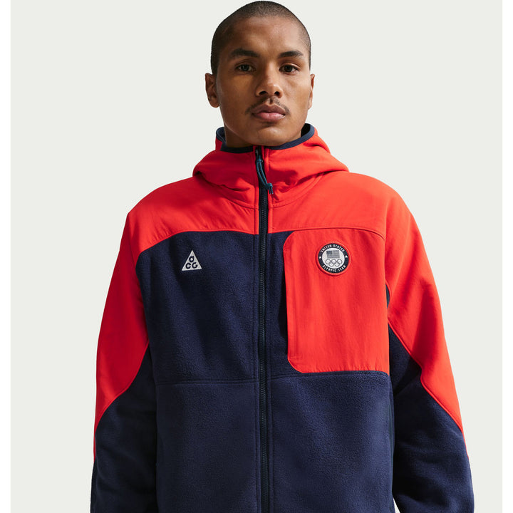 Nike ACG x United States Olympic Team Jacket - Men's Obsidian/Chile Red/Obsidian/Summit White