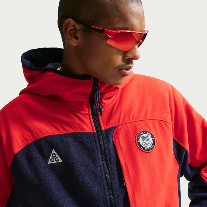 Nike ACG x United States Olympic Team Jacket - Men's Obsidian/Chile Red/Obsidian/Summit White