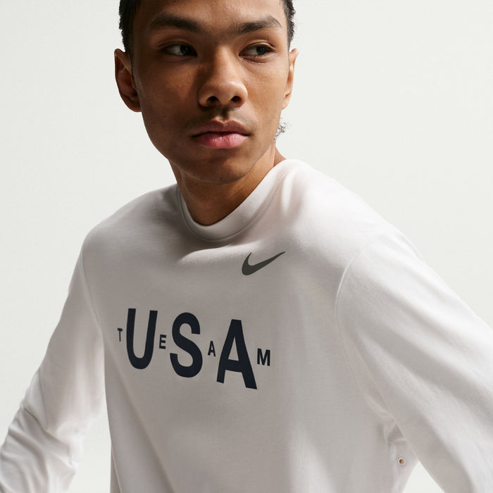 Nike Team USA Primary Long-Sleeve T-Shirt - Men's Summit White/Reflective Silver