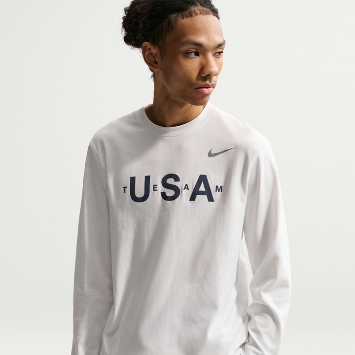 Nike Team USA Primary Long-Sleeve T-Shirt - Men's Summit White/Reflective Silver
