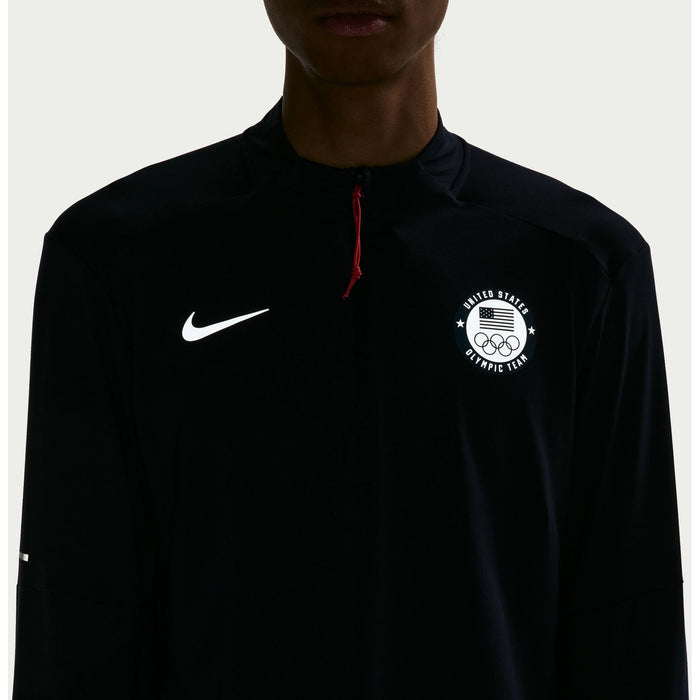 Nike United States Olympic Team Element 1/4 Zip Top - Men's Obsidian/Reflective Silver
