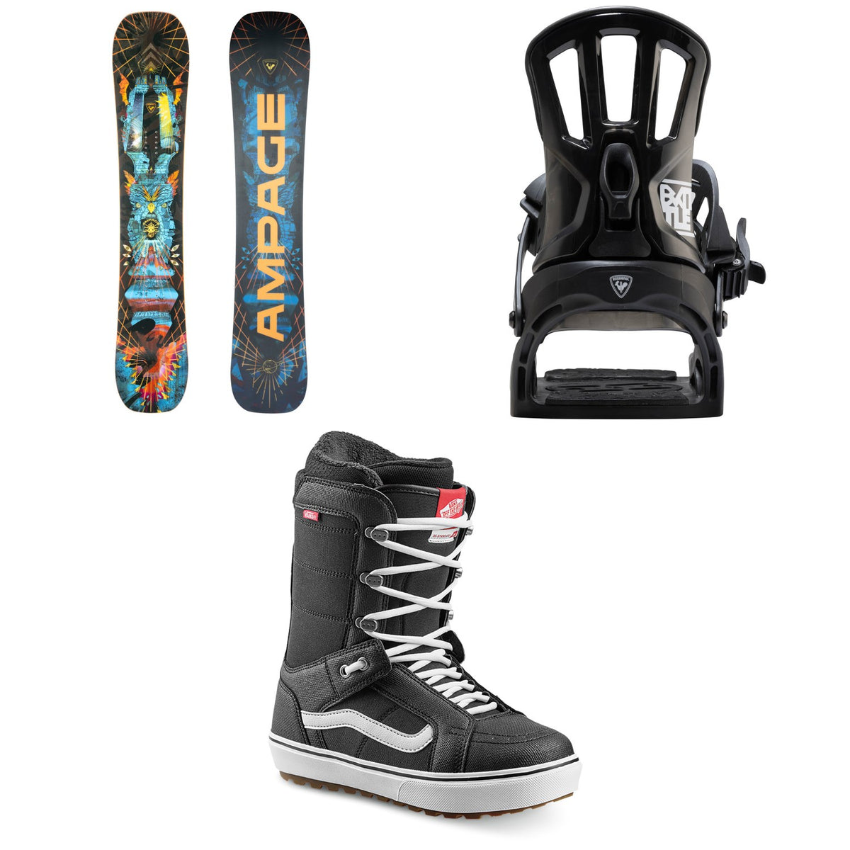 Rossignol Ampage Vol.1 Snowboard + Battle Snowboard Bindings + Vans Hi Standard OG Snowboard Boots 2026
