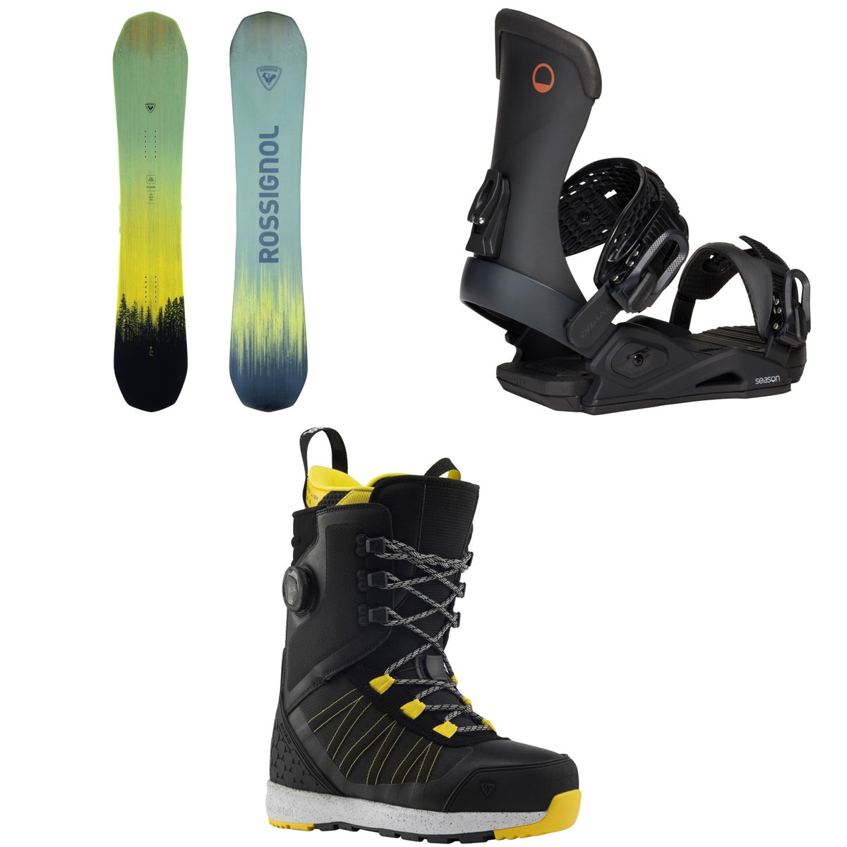 Rossignol Revenant Snowboard + Season Meld Snowboard Bindings + Rossignol RS Hybrid Snowboard Boots 2026