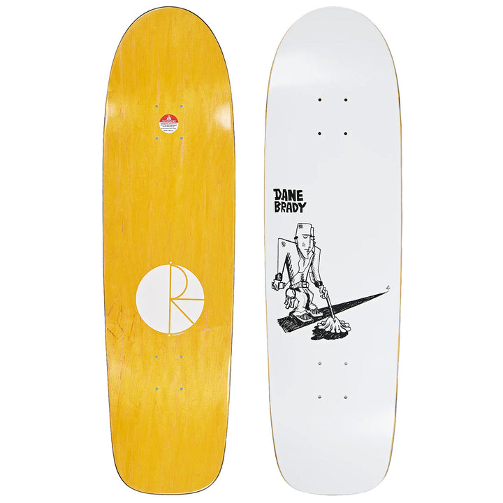 Polar Skate Co. Dane Brady Mopping White Surf Jr. 8.75 Skateboard Deck