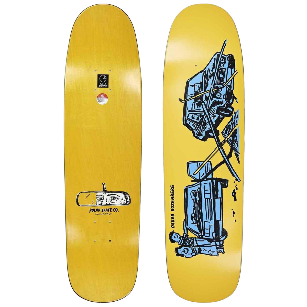 Polar Skate Co. Oskar Rozenberg Drivers License Yellow P9 8.625 Skateboard Deck