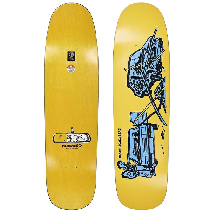 Polar Skate Co. Oskar Rozenberg Drivers License Yellow P9 8.625 Skateboard Deck