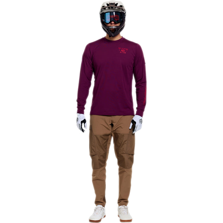 Troy Lee Designs Ruckus Long-Sleeve Ride Tee Lockdown Sangria