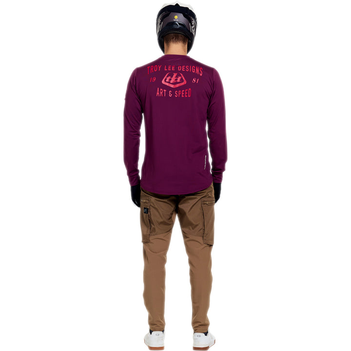 Troy Lee Designs Ruckus Long-Sleeve Ride Tee Lockdown Sangria