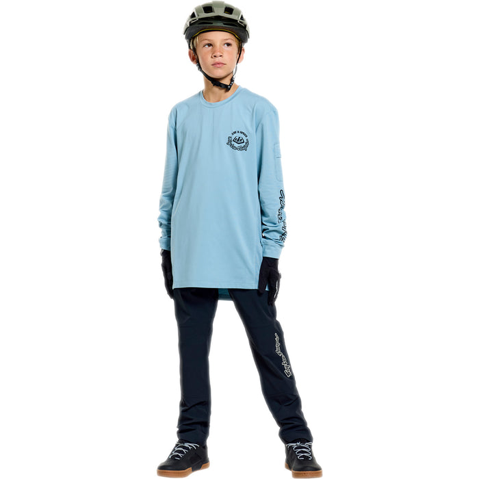 Troy Lee Designs Ruckus Ride Long-Sleeve Tee - Kids' Carbs Dawn Blue