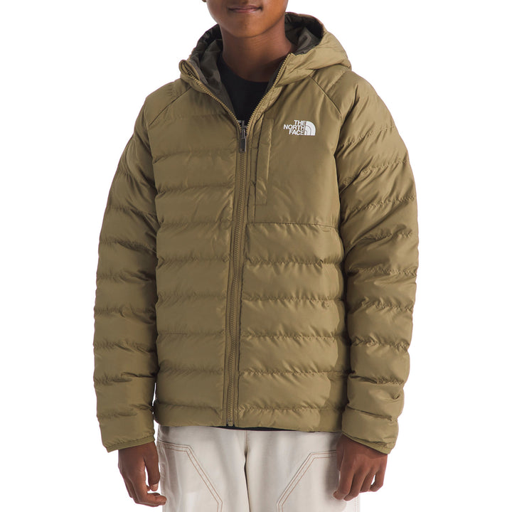The North Face Reversible Perrito Hooded Jacket - Boys' Cedar/New Taupe Green