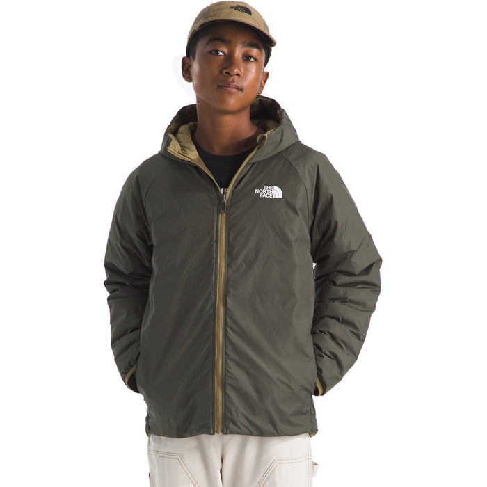 The North Face Reversible Perrito Hooded Jacket - Boys' Cedar/New Taupe Green