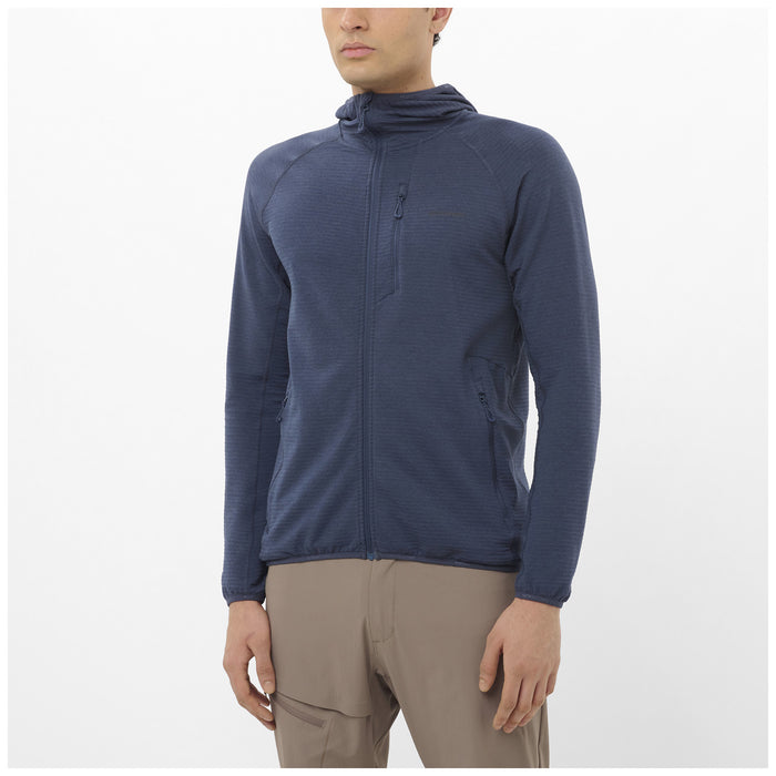 Salomon Essential Lightwarm Hooded Jacket - Men's Blue Nights