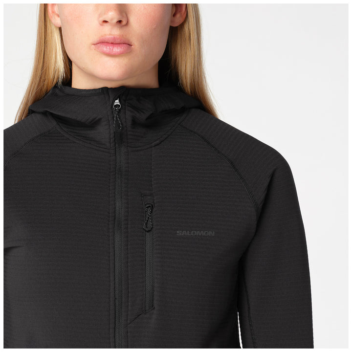 Salomon Essential Lightwarm Hooded Jacket - Women's Deep Black