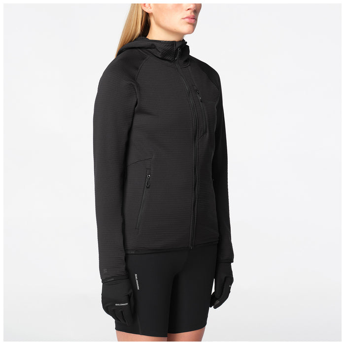 Salomon Essential Lightwarm Hooded Jacket - Women's Deep Black