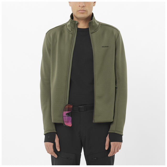 Salomon Outline Warm Full Zip Fleece - Men's Grape Leaf