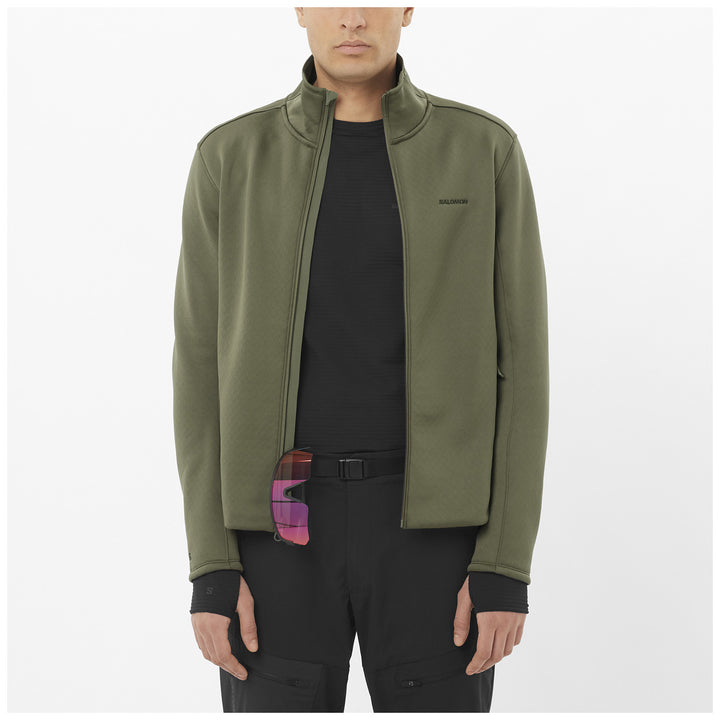 Salomon Outline Warm Full Zip Fleece - Men's Grape Leaf