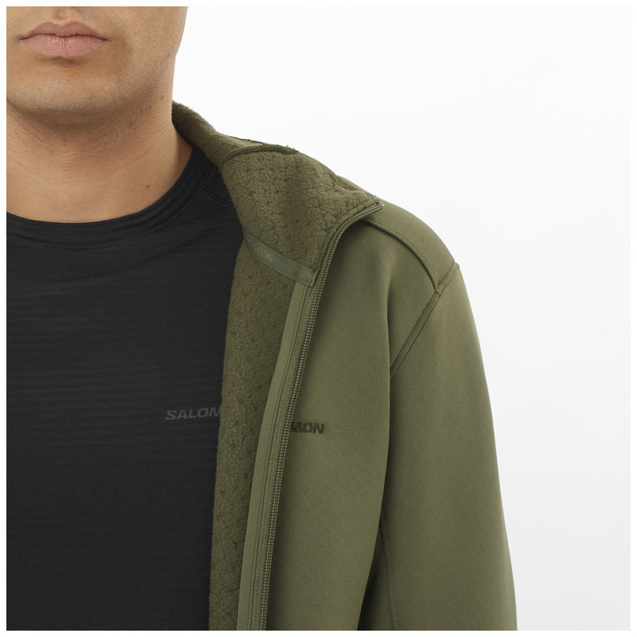 Salomon Outline Warm Full Zip Fleece - Men's Grape Leaf