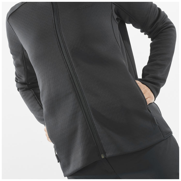 Salomon Outline Warm Full Zip Fleece - Women's Deep Black