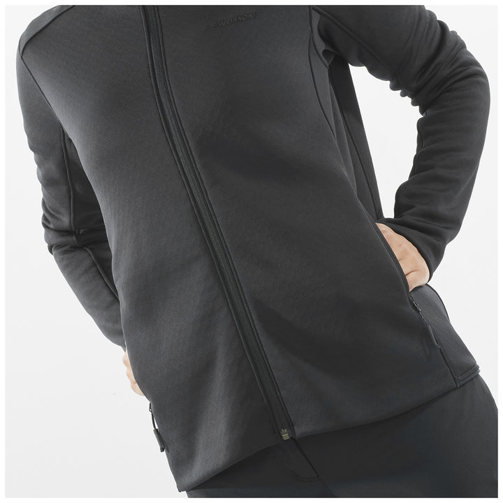 Salomon Outline Warm Full Zip Fleece - Women's Deep Black