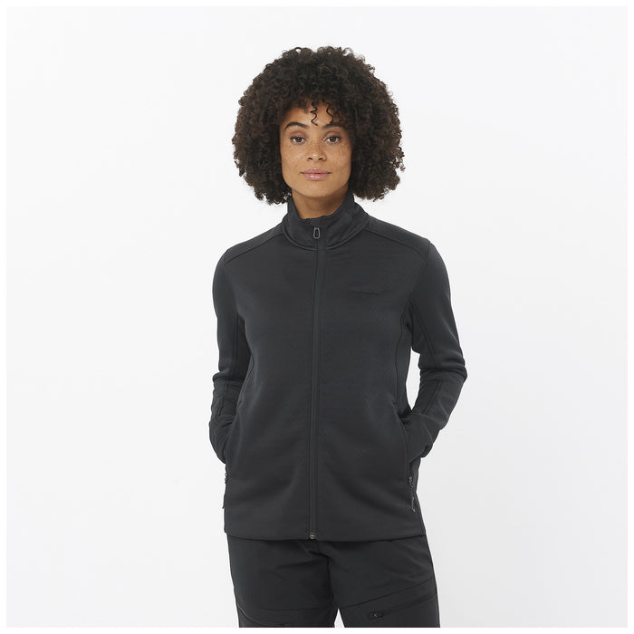 Salomon Outline Warm Full Zip Fleece - Women's Deep Black