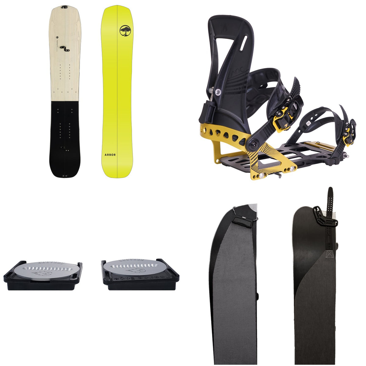 Arbor Landmark Splitboard 2026 + Spark R&D Arc ST Splitboard Bindings 2026 + Spark R&D Canted Pucks + Karakoram Smart Skins