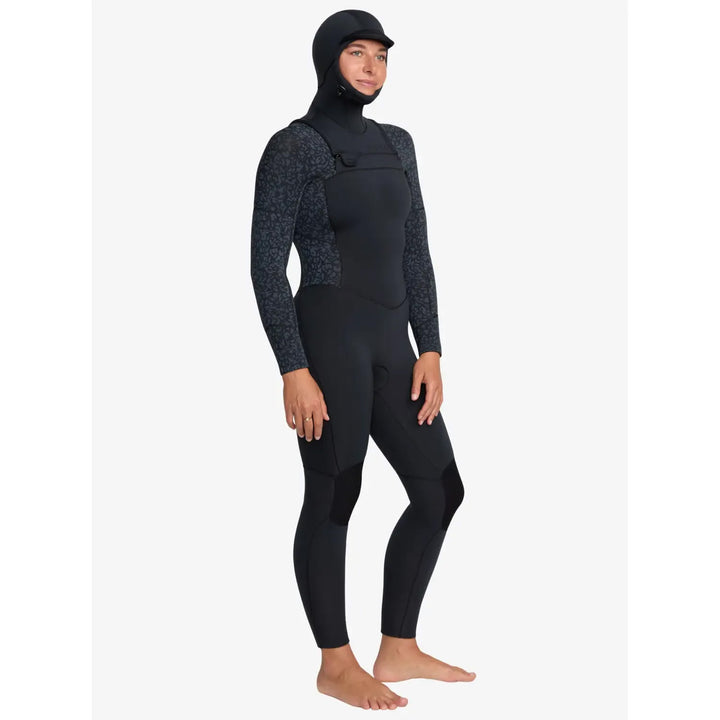 Roxy 5/4/3 Swell Natural Front Zip Hooded Wetsuit - Women's Animal Print