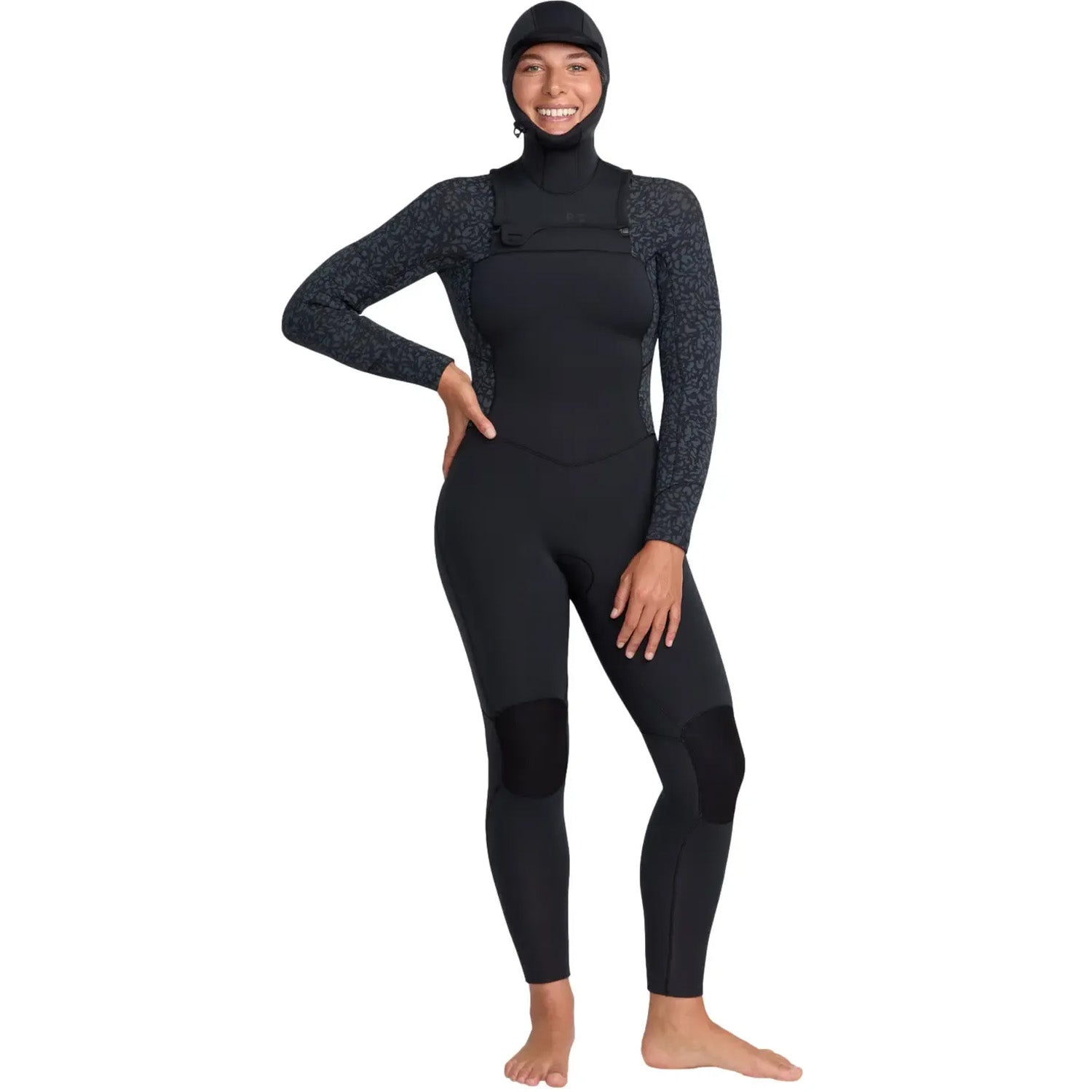 Roxy 5/4/3 Swell Natural Front Zip Hooded Wetsuit - Women's – evo