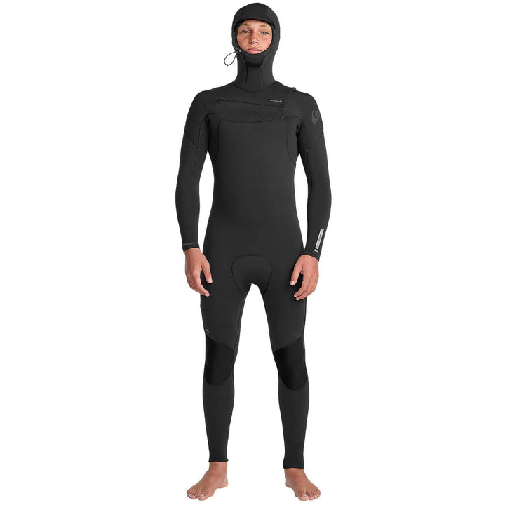 Quiksilver 4/3 Everyday Sessions Chest Zip Hooded Wetsuit Black
