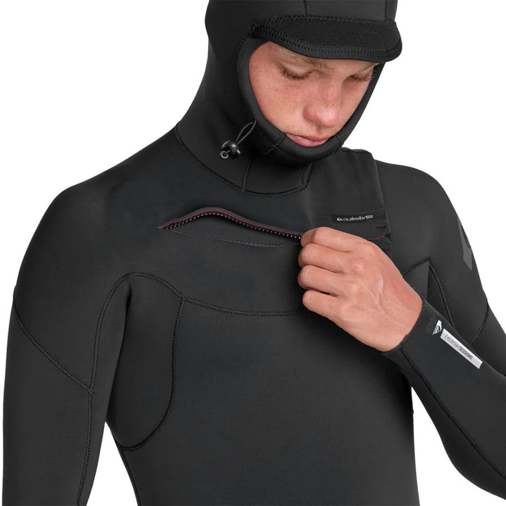Quiksilver 5/4/3 Everyday Sessions Chest Zip Hooded Wetsuit Black