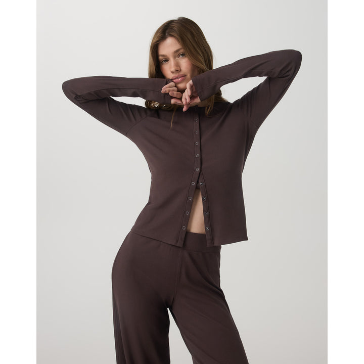 Vuori Long-Sleeve Twin Cardigan - Women's French Roast