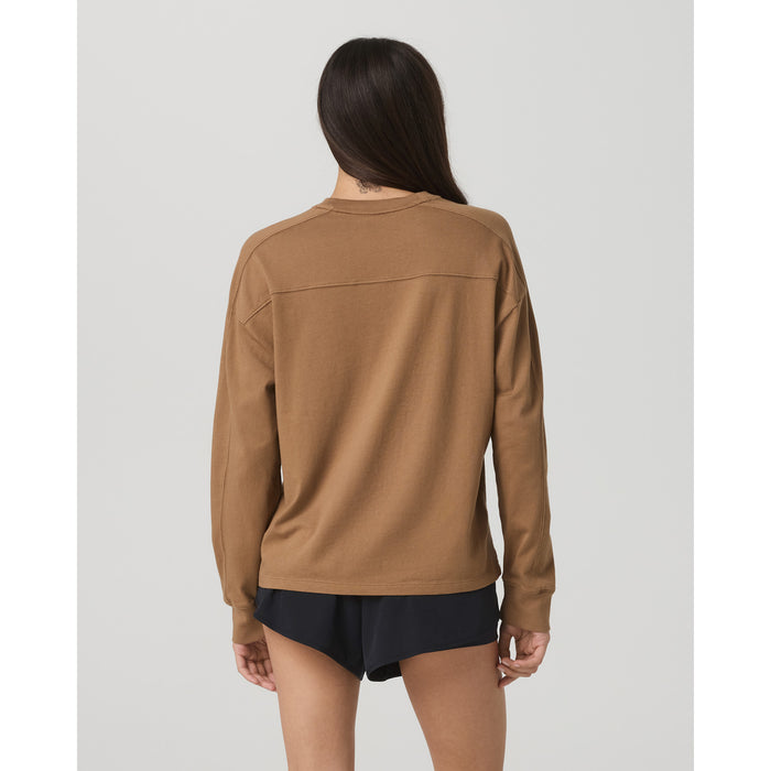 Vuori Long-Sleeve Heavyweight Cotton T-Shirt - Women's Acorn