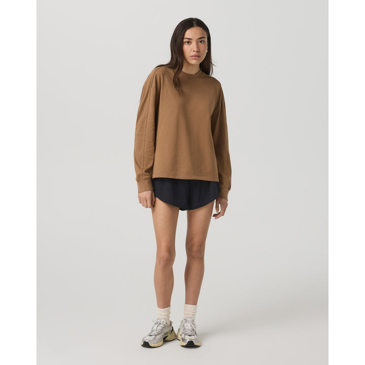 Vuori Long-Sleeve Heavyweight Cotton T-Shirt - Women's Acorn