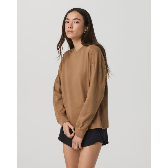 Vuori Long-Sleeve Heavyweight Cotton T-Shirt - Women's Acorn