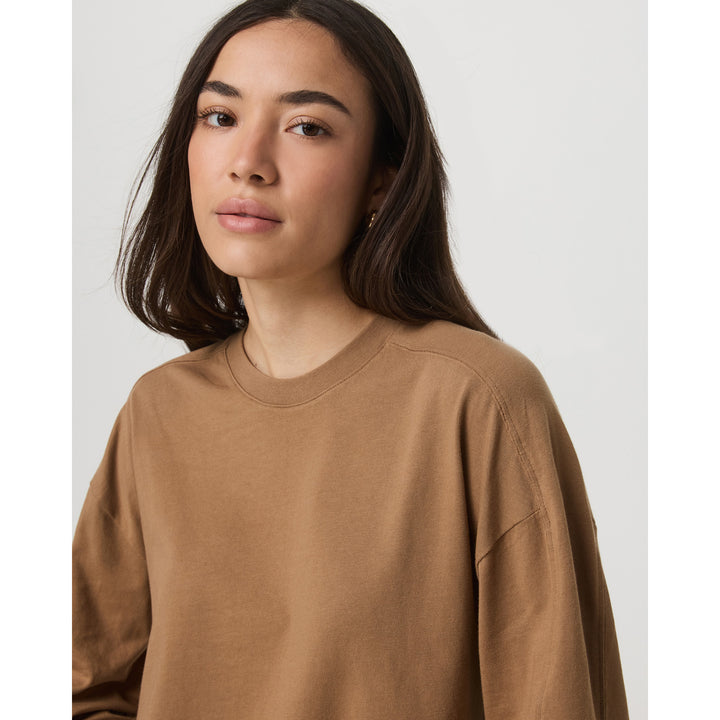 Vuori Long-Sleeve Heavyweight Cotton T-Shirt - Women's Acorn