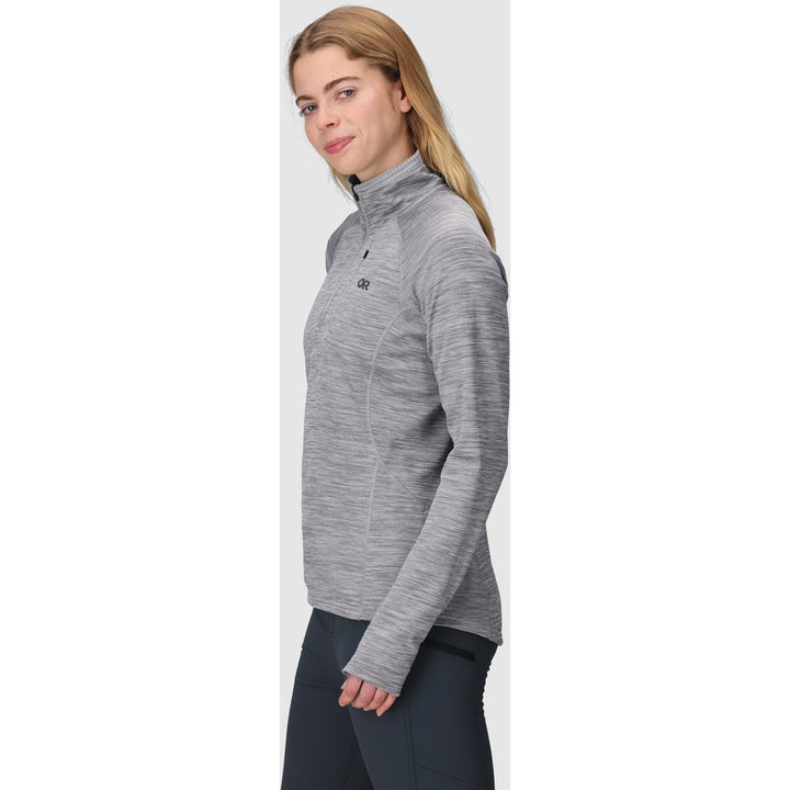 Outdoor Research Vigor Grid Fleece Quarter Zip - Women's Grey Heather