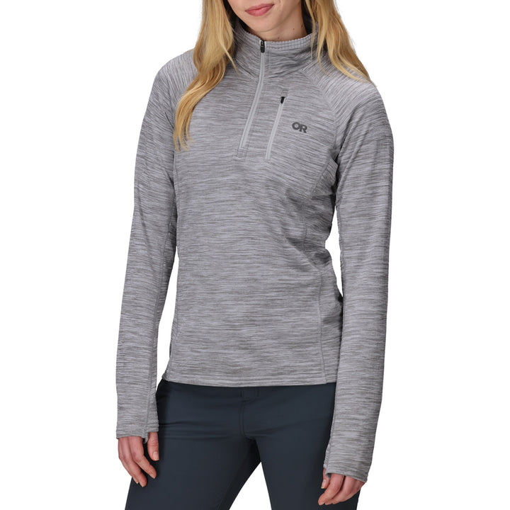 Outdoor Research Vigor Grid Fleece Quarter Zip - Women's Grey Heather