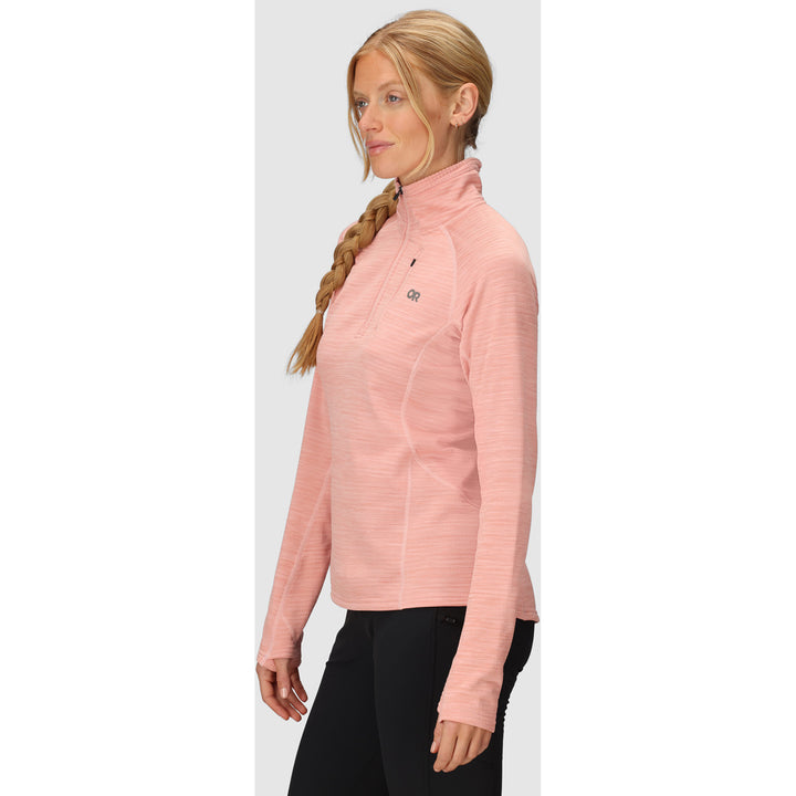 Outdoor Research Vigor Grid Fleece Quarter Zip - Women's Lotus Heather