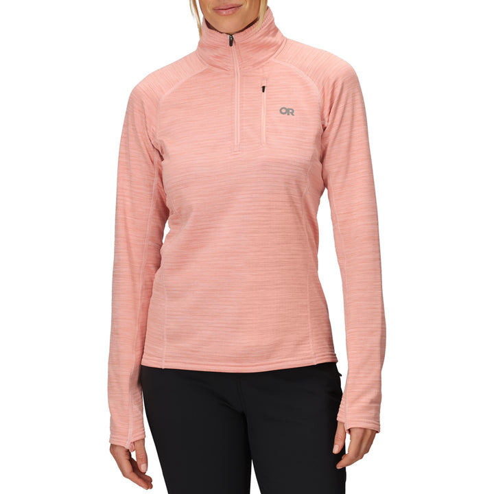 Outdoor Research Vigor Grid Fleece Quarter Zip - Women's Lotus Heather