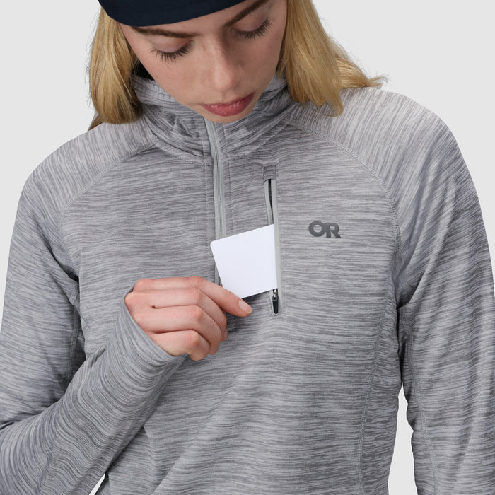 Outdoor Research Vigor Grid Fleece Quarter Zip - Women's Grey Heather
